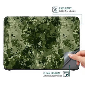Camouflage Olive Grunge Laptop Skin - View 4
