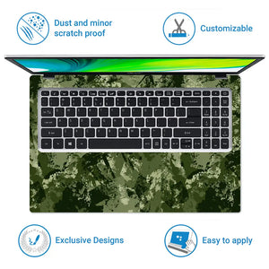 Camouflage Olive Grunge Laptop Skin - View 5