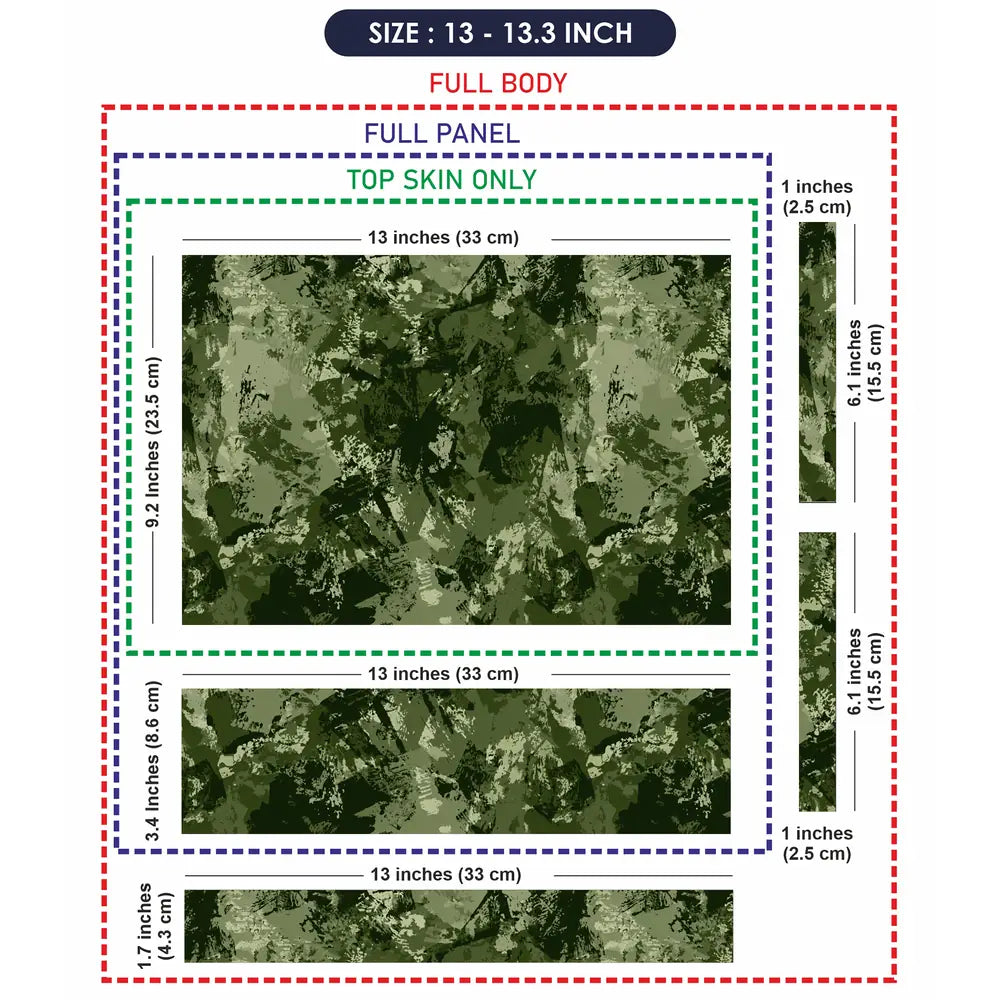 Camouflage Olive Grunge Laptop Skin - View 6