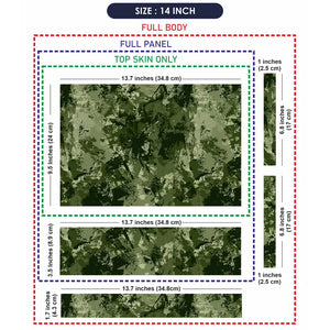 Camouflage Olive Grunge Laptop Skin - View 7