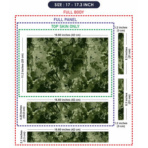 Camouflage Olive Grunge Laptop Skin - View 9