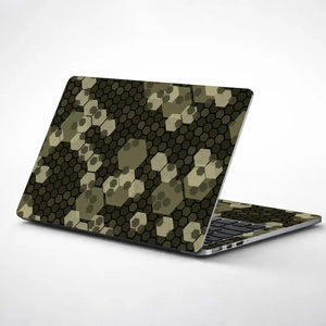 Camouflage Olive Hexagon Laptop Skin - View 1