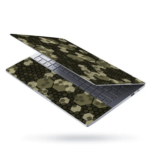 Camouflage Olive Hexagon Laptop Skin - View 3