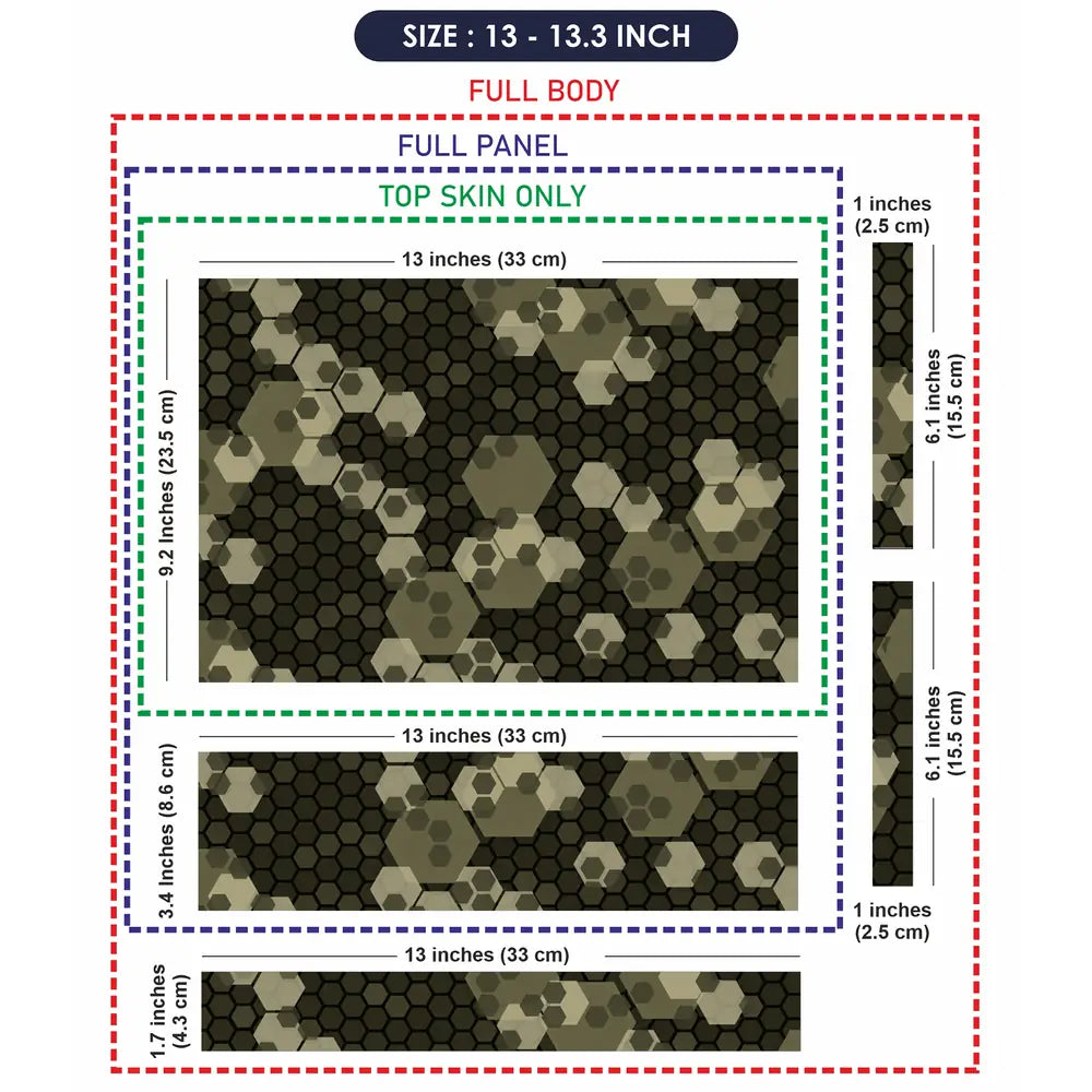 Camouflage Olive Hexagon Laptop Skin - View 6