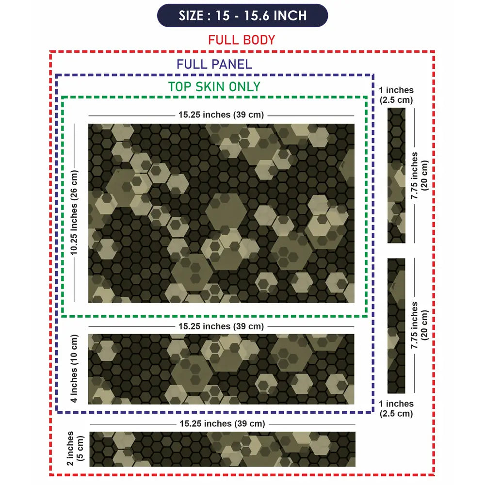 Camouflage Olive Hexagon Laptop Skin - View 8