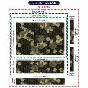 Camouflage Olive Hexagon Laptop Skin - View 8