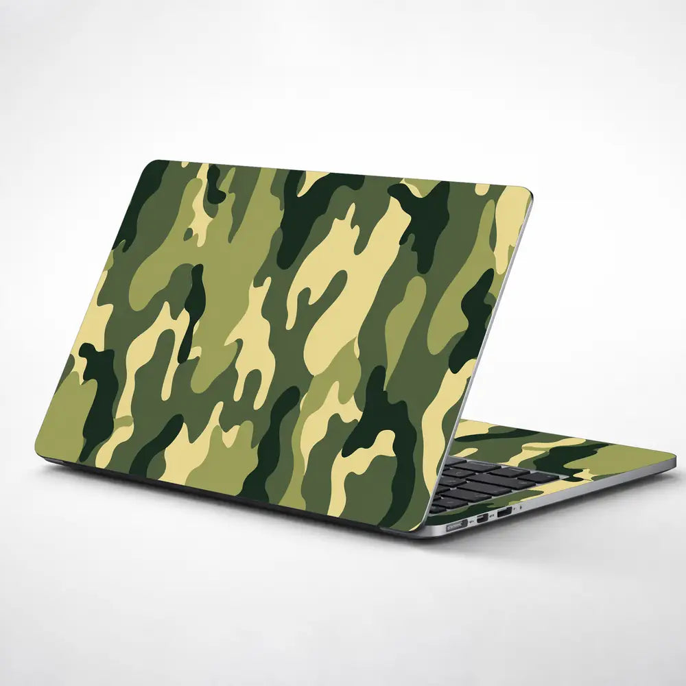 Camouflage Olive Sage Laptop Skin - View 1