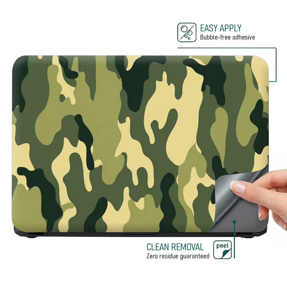 Camouflage Olive Sage Laptop Skin - View 4