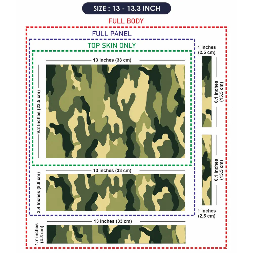 Camouflage Olive Sage Laptop Skin - View 6