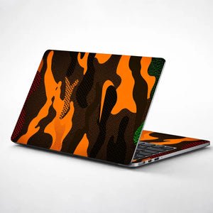 Camouflage Orange Hex Laptop Skin - View 1