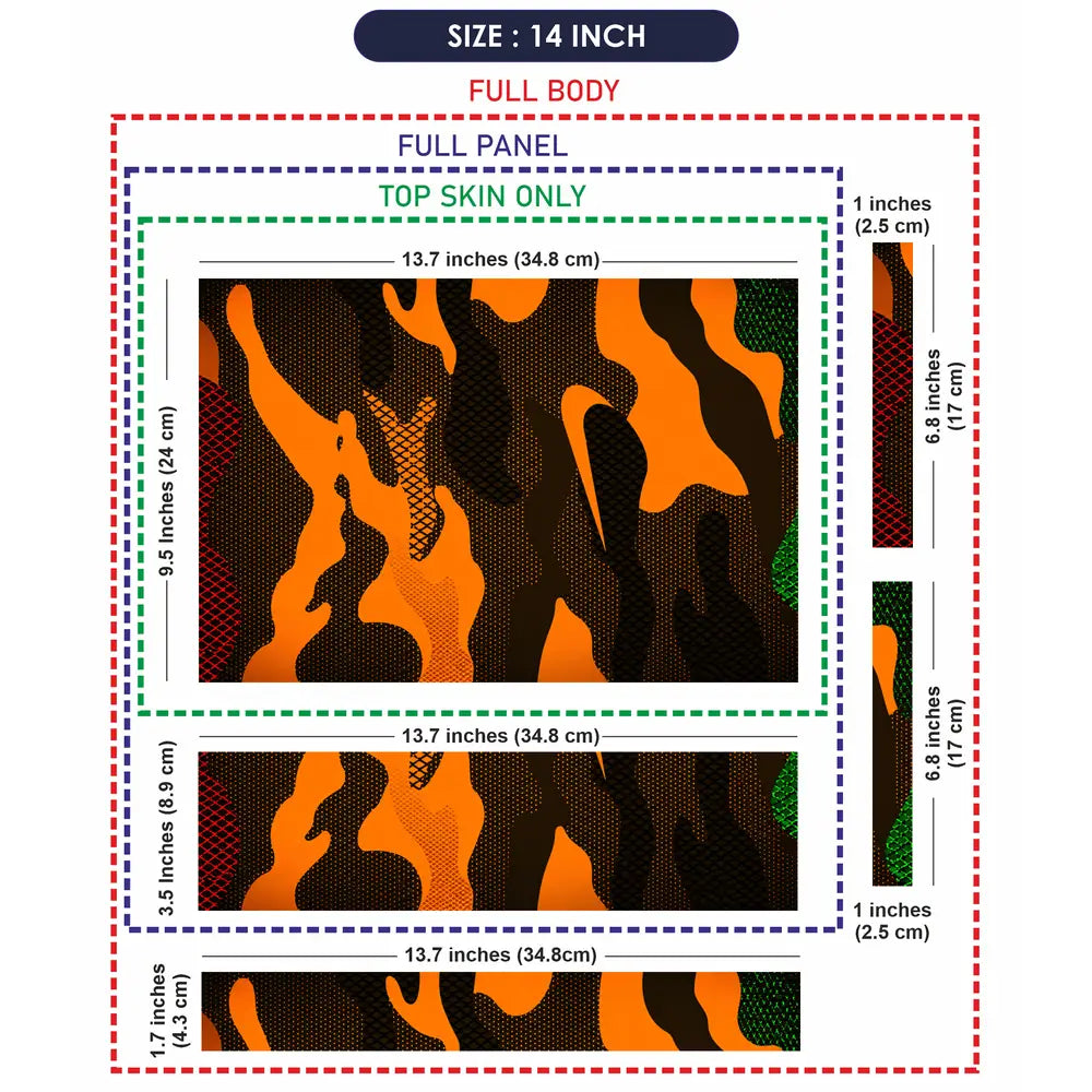 Camouflage Orange Hex Laptop Skin - View 7