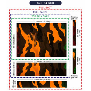 Camouflage Orange Hex Laptop Skin - View 7