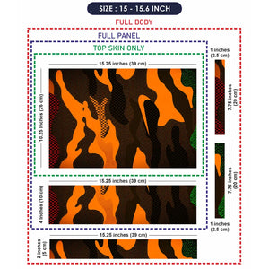 Camouflage Orange Hex Laptop Skin - View 8