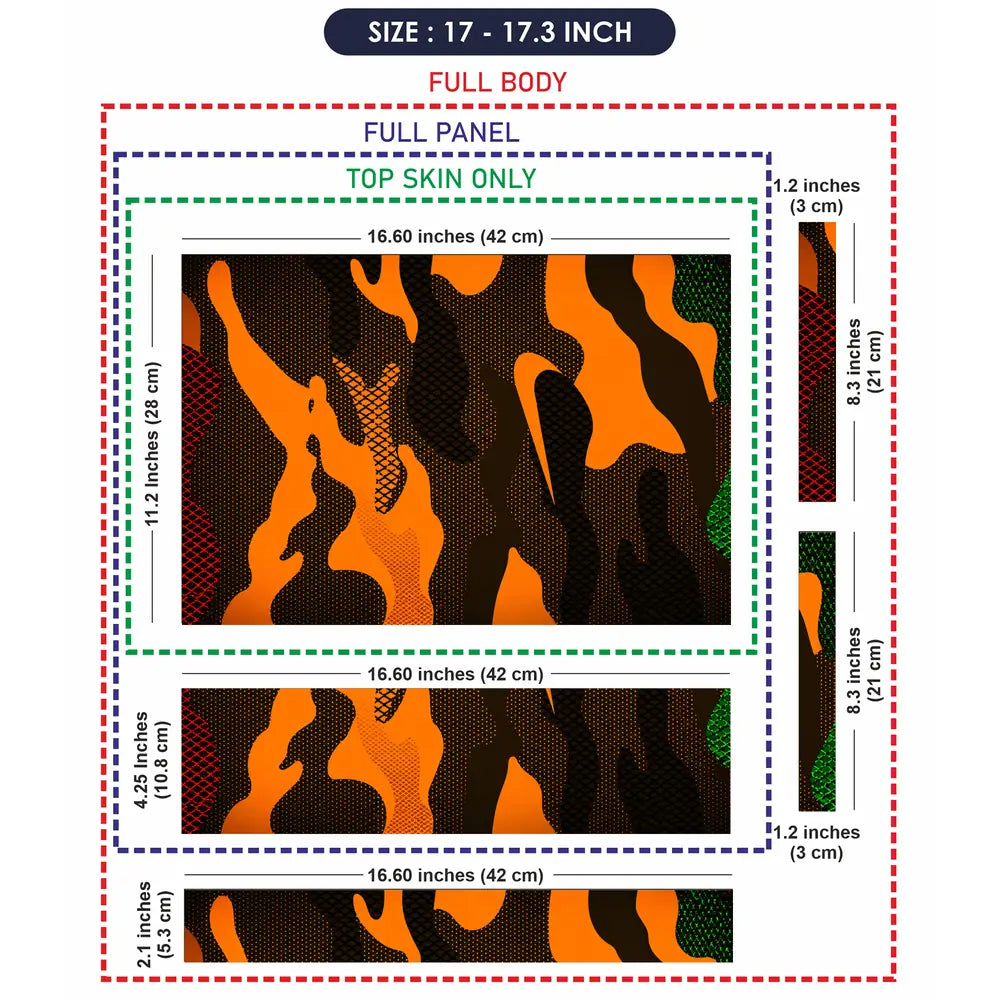 Camouflage Orange Hex Laptop Skin - View 9