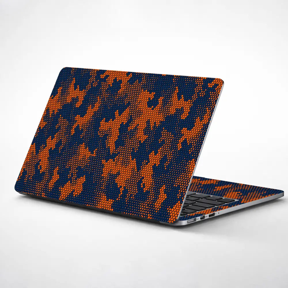 Camouflage Orange Navy Digital Laptop Skin - View 1