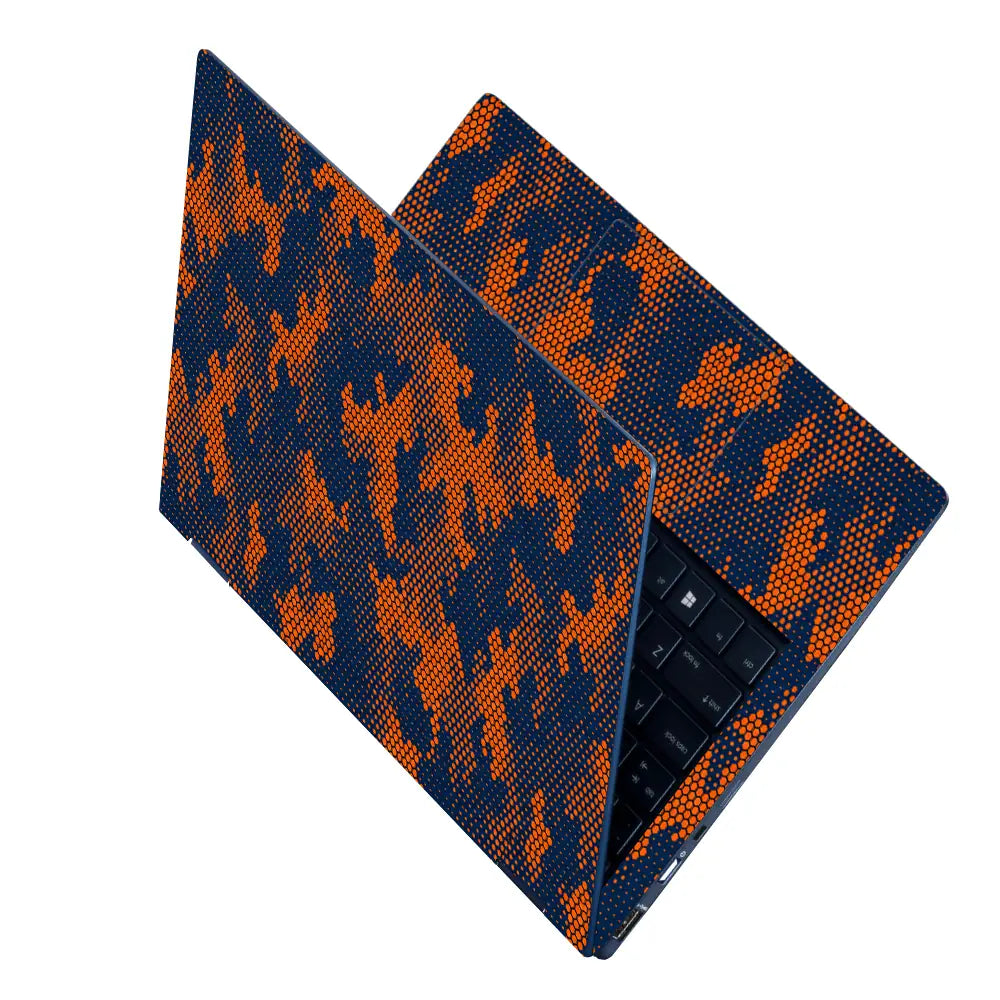 Camouflage Orange Navy Digital Laptop Skin - View 2