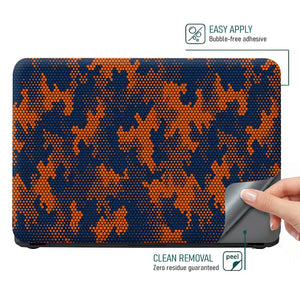 Camouflage Orange Navy Digital Laptop Skin - View 4