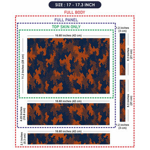 Camouflage Orange Navy Digital Laptop Skin - View 9