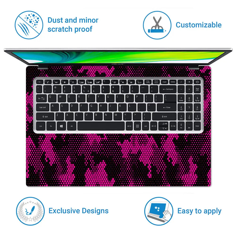 Camouflage Pink Halftone Laptop Skin - View 5