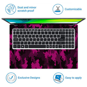 Camouflage Pink Halftone Laptop Skin - View 5