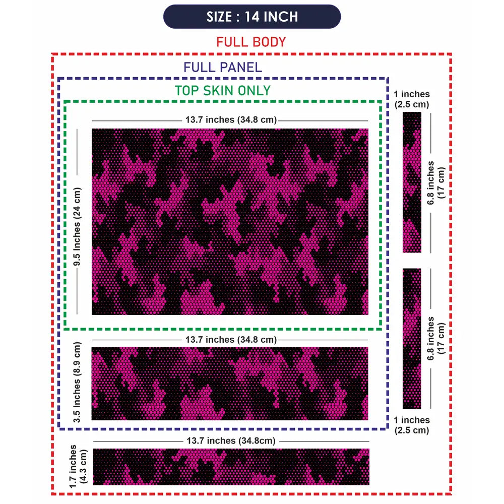 Camouflage Pink Halftone Laptop Skin - View 7