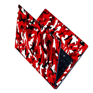 Camouflage Red Black White Laptop Skin - View 2