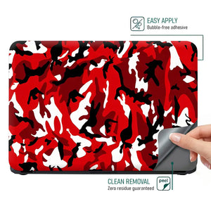 Camouflage Red Black White Laptop Skin - View 4