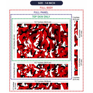 Camouflage Red Black White Laptop Skin - View 7