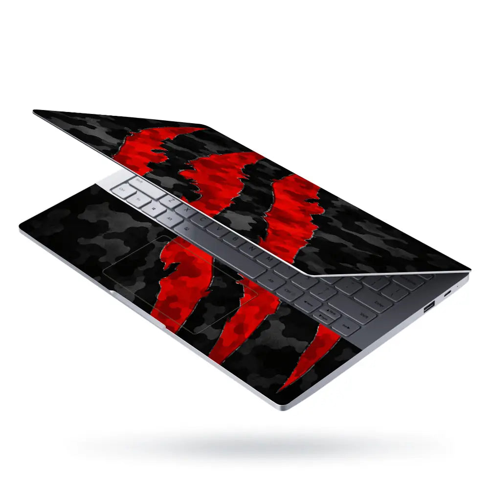 Camouflage Red Claw Slash Laptop Skin - View 3