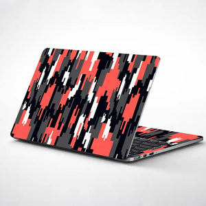 Camouflage Red Glitch Stripe Laptop Skin - View 1