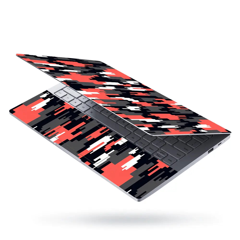 Camouflage Red Glitch Stripe Laptop Skin - View 3