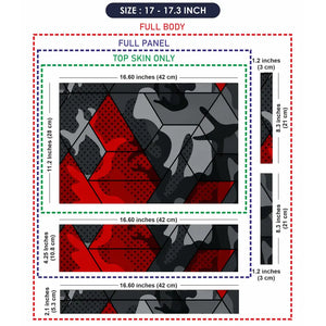 Camouflage Red Hexagon Geometric Laptop Skin - View 9