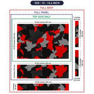 Camouflage Red Maple Leaf Laptop Skin - View 8
