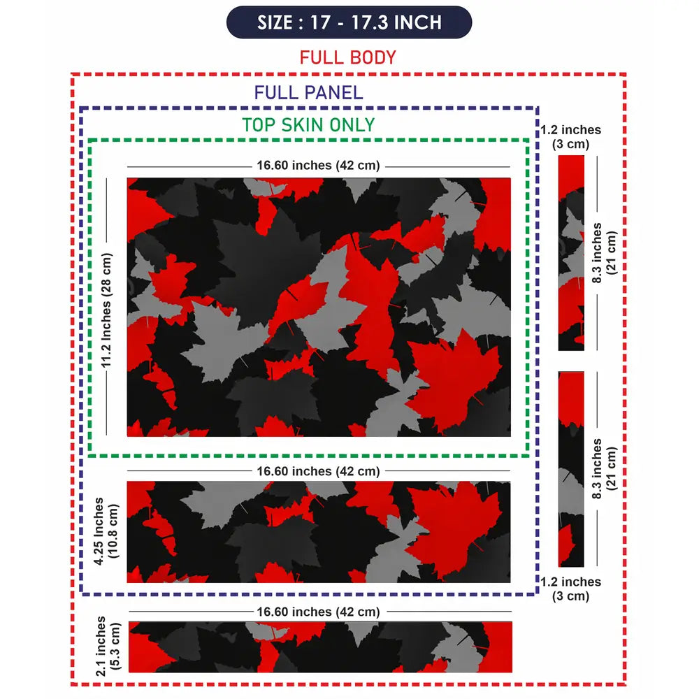 Camouflage Red Maple Leaf Laptop Skin - View 9
