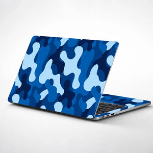 Camouflage Royal Blue Laptop Skin - View 1