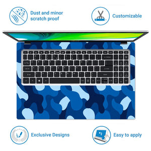 Camouflage Royal Blue Laptop Skin - View 5