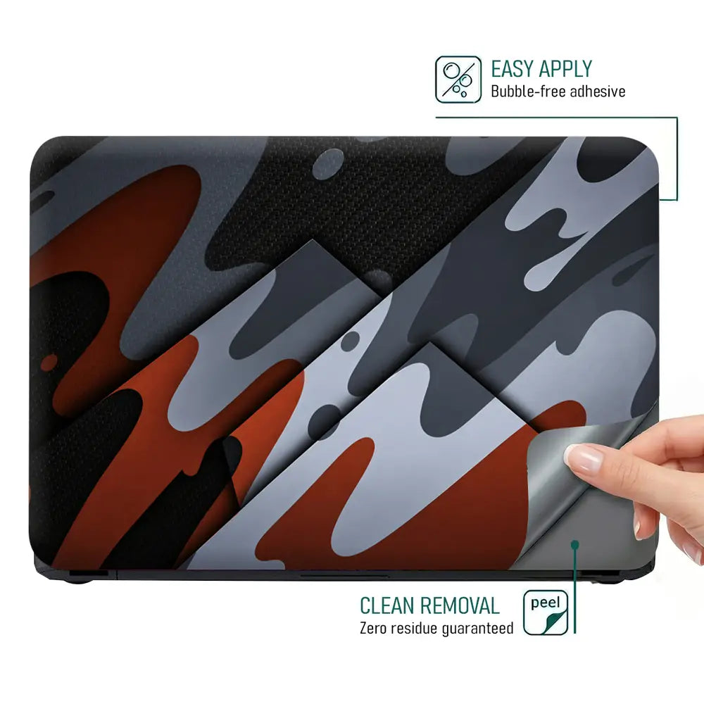 Camouflage Rust Grey 3D Laptop Skin - View 4