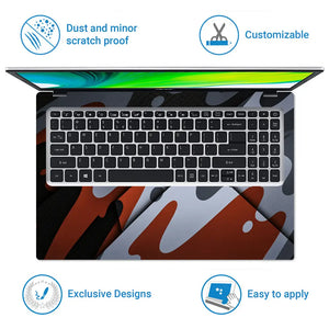 Camouflage Rust Grey 3D Laptop Skin - View 5