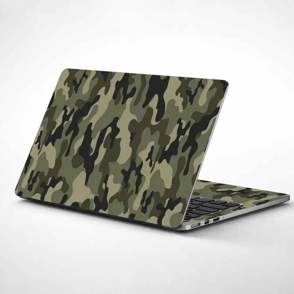 Camouflage Sage Green Woodland Laptop Skin - View 1