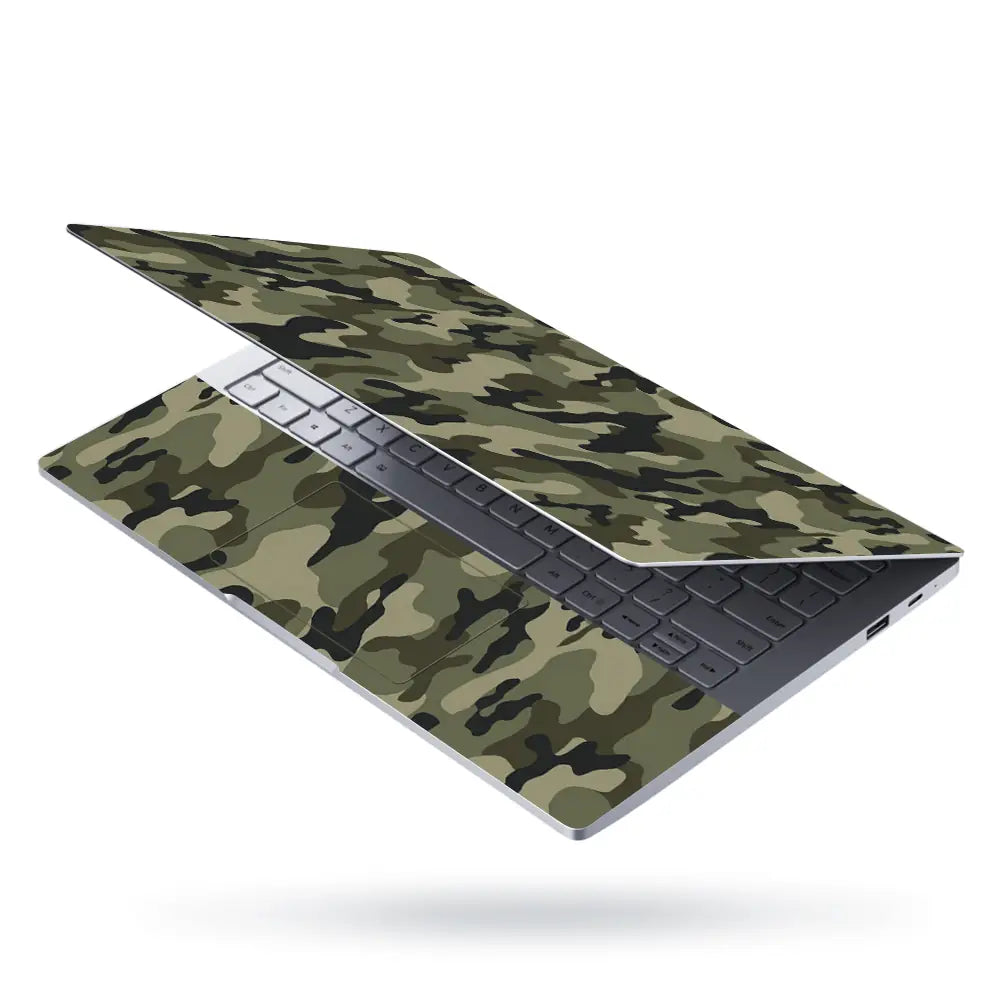 Camouflage Sage Green Woodland Laptop Skin - View 3