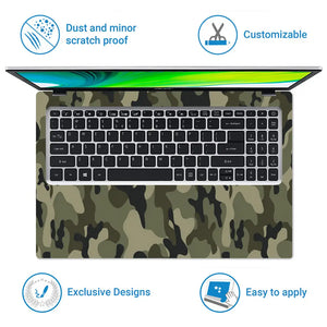 Camouflage Sage Green Woodland Laptop Skin - View 5