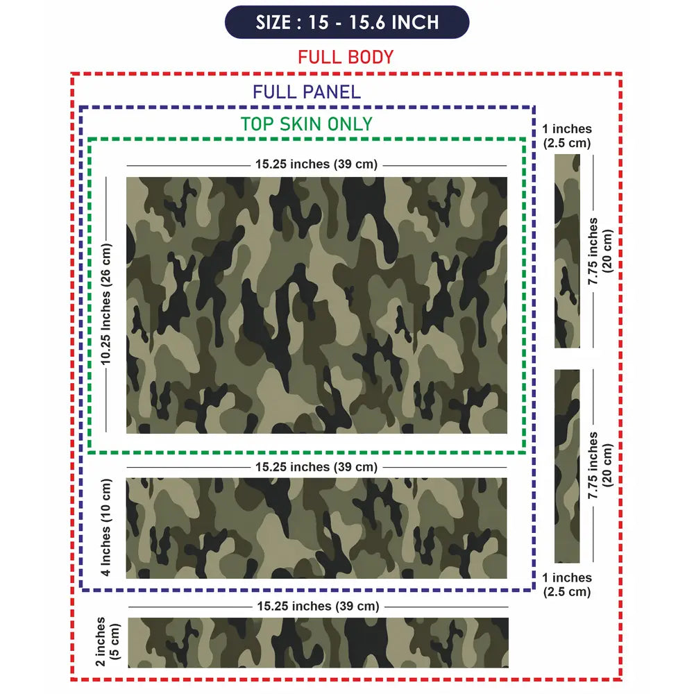 Camouflage Sage Green Woodland Laptop Skin - View 8