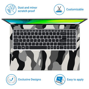 Camouflage Silver Urban Laptop Skin - View 5