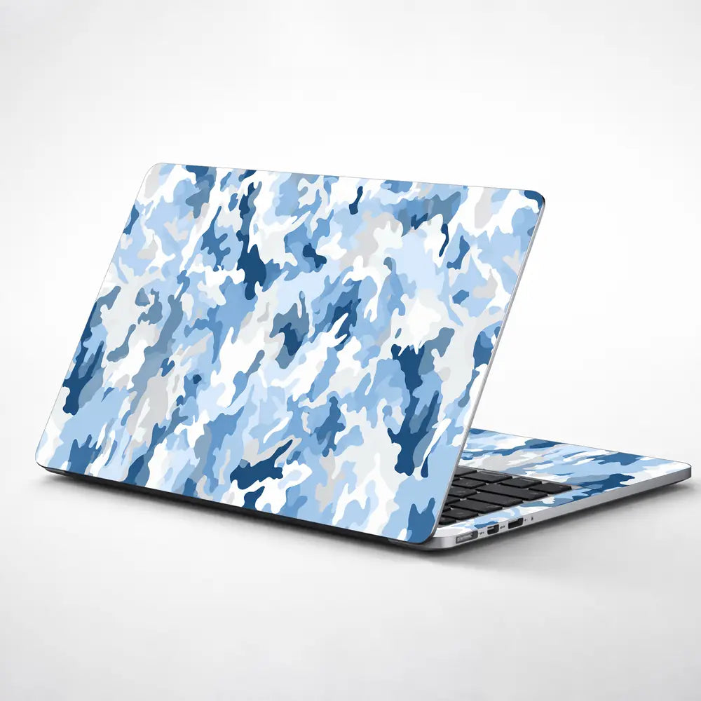 Camouflage Sky Blue Snow Laptop Skin - View 1