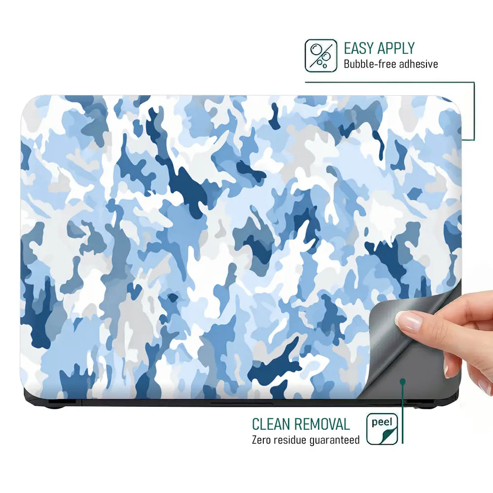 Camouflage Sky Blue Snow Laptop Skin - View 4