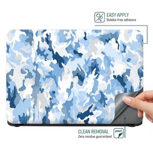 Camouflage Sky Blue Snow Laptop Skin - View 4