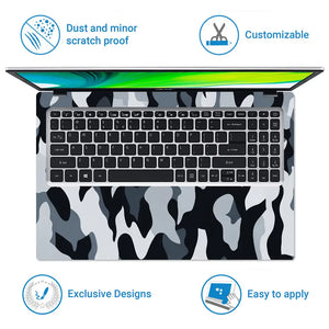 Camouflage Snow Urban Laptop Skin - View 5