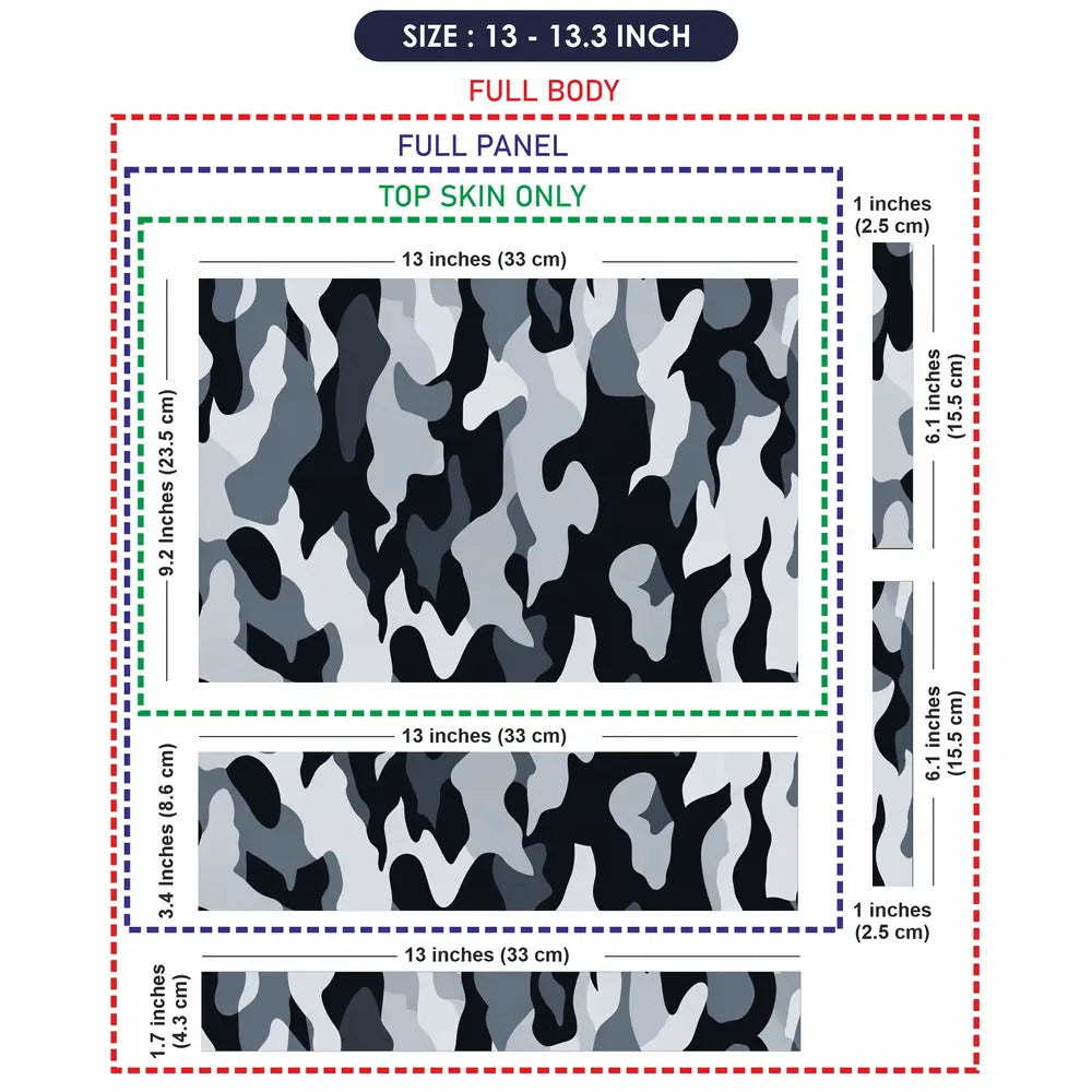 Camouflage Snow Urban Laptop Skin - View 6