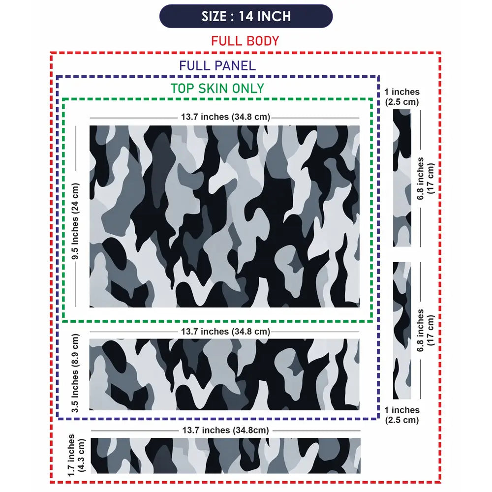 Camouflage Snow Urban Laptop Skin - View 7