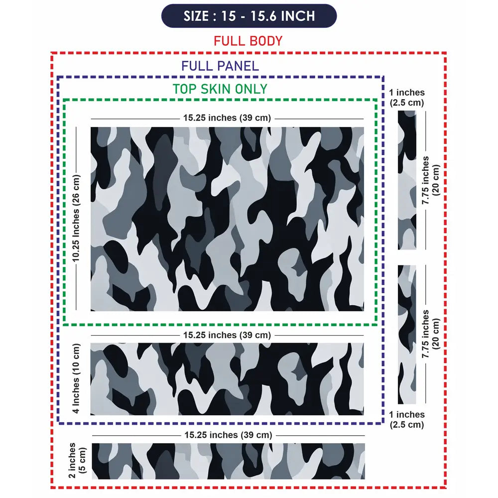 Camouflage Snow Urban Laptop Skin - View 8